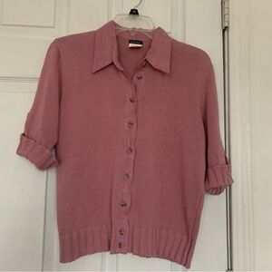 Vintage Pink Button-Up Cardigan